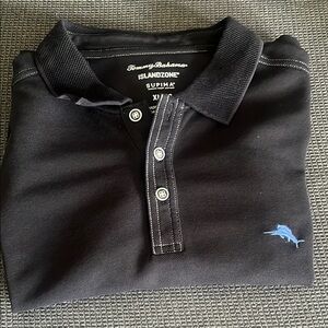 Tommy Bahama Navy Blue Polo Shirt Classic Style